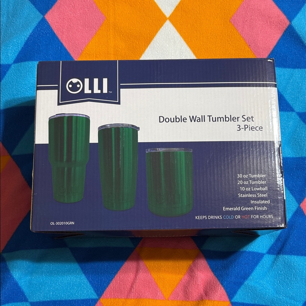 Emerald Green Double Wall Tumbler Set